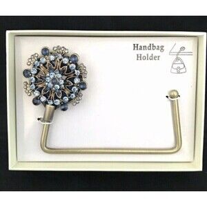 Spring Street Handbag Purse Holder Blue Crystals New Box GIFT